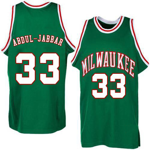 Mens Adidas Milwaukee Bucks 33 Kareem Abdul-Jabbar Authentic Green Throwback NBA Jersey